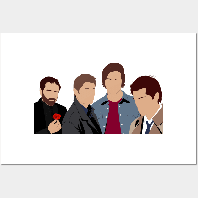 Supernatural Crowley Dean Sam Castiel Wall Art by OutlineArt